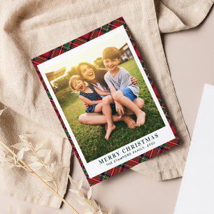 Plaid Family Photo Clan Stewart Christmas Tartan Holiday Card