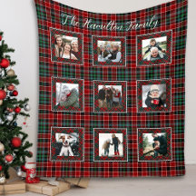 Plaid Family Photo Collage Christmas Plaid