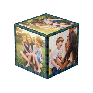 Plaid Family Photo Collage Clan Campbell Tartan Cube