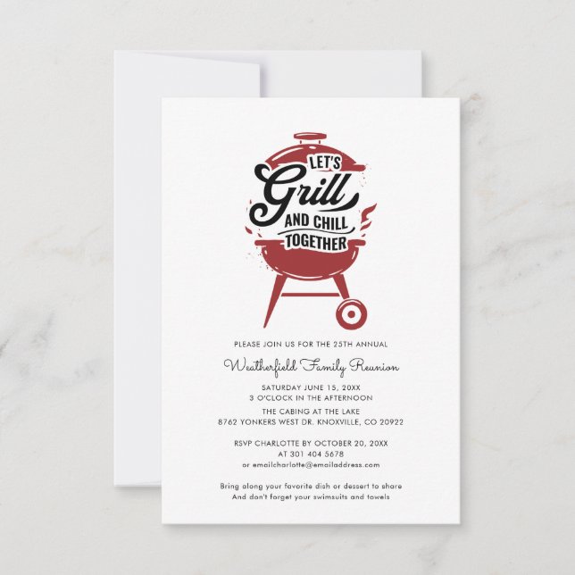 Plaid Family Reunion Annual BBQ Summer Party Invitation (Front)