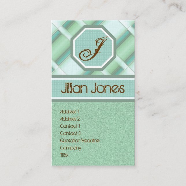 Plaid Fashion Business Cards (Front)