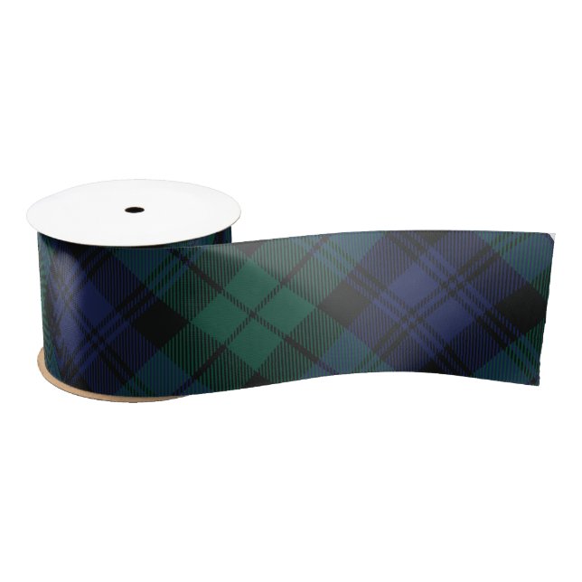 Plaid Festive Classic Rustic Green Purple Tartan Satin Ribbon (Spool)