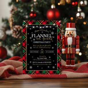 Plaid Flannel and Friends Christmas Party Invitation
