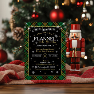 Plaid Flannel and Friends Christmas Party Invitation
