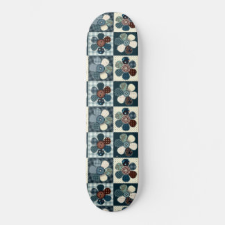 Plaid Floral Gingham Patch Style Editable Skateboard