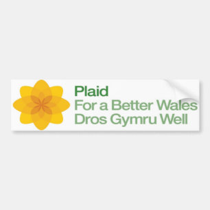 Plaid For a Better Wales Dros Gymru Well Bumper Sticker