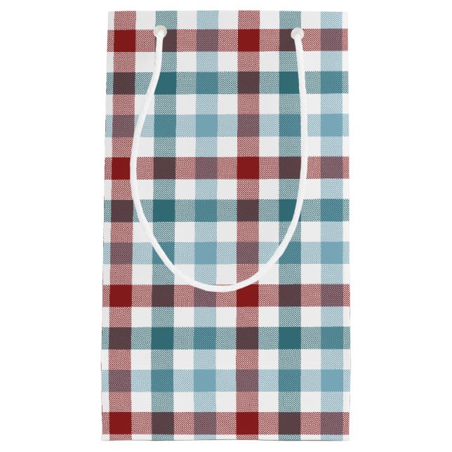 Plaid For Christmas Words Holiday Gift Bag (Front)