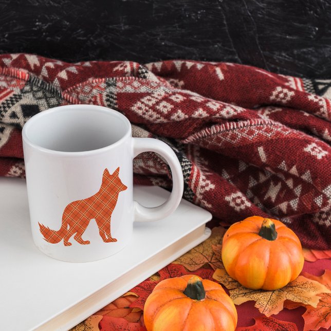 Plaid Fox  Coffee Mug (orange plaid fox
)
