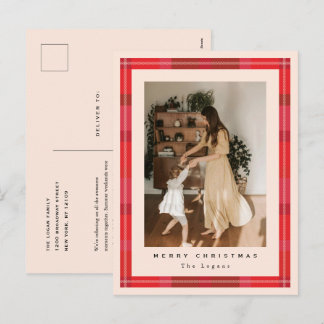 Plaid Frame Holiday Postcard