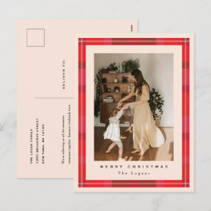 Plaid Frame Holiday Postcard