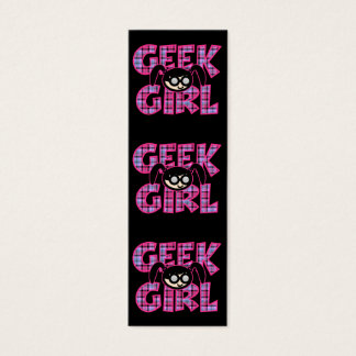 Plaid Geek Girl with Graphic Bookmark