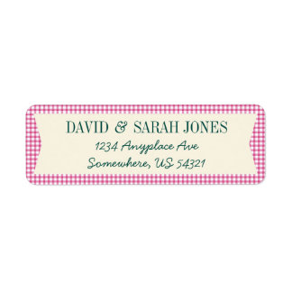 Plaid Gingham Check Pattern Fabric Crafts Label