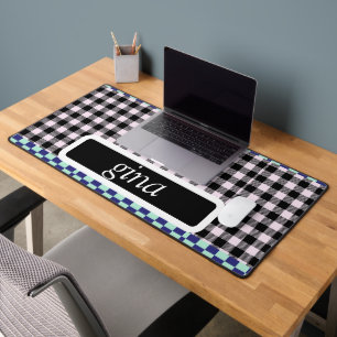 Plaid Gingham Personalised Desk Mat