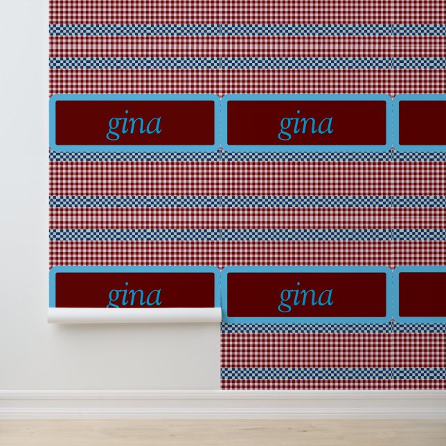Plaid Gingham Personalised Wallpaper (Application)