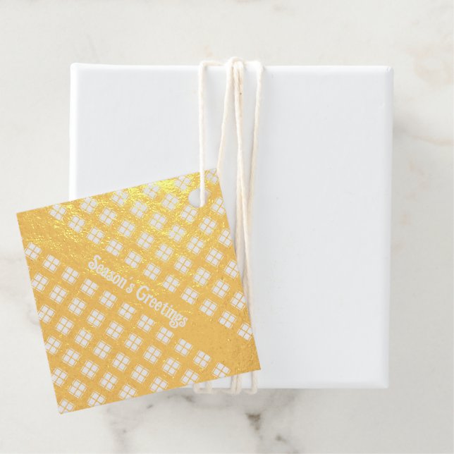 Plaid Gold Foil Favour Tags (With Box)