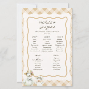 Plaid Goose What's In Your Purse Baby Shower Game