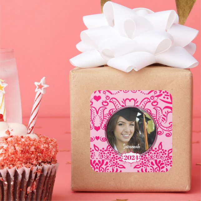 Plaid Graduation or Sweet Sixteen Photo Stickers (Party)