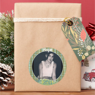 Plaid Graduation or Sweet Sixteen Photo Stickers