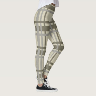 Plaid gray and cream leggings