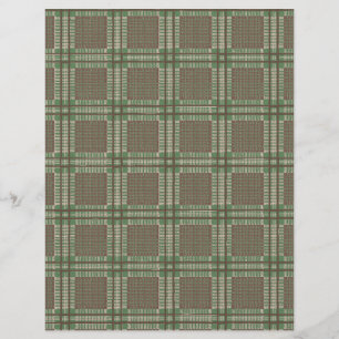 Plaid green and brown Scrapbook Paper