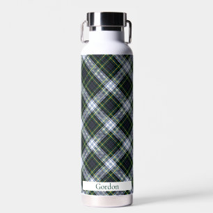 Plaid Green and White Pattern Gordon Tartan Custom Water Bottle