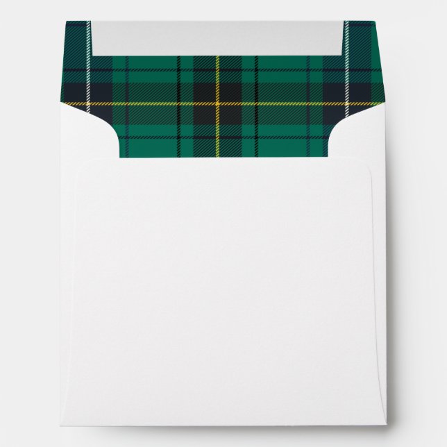 Plaid Green Black Check Henderson Tartan Envelope (Back (Bottom))