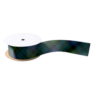 Plaid Green Campbell Military Rustic Tartan Satin Ribbon