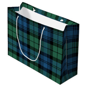 Plaid Green Check Campbell Tartan Large Gift Bag
