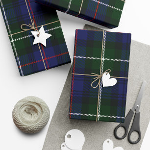 Plaid Green Christmas Elegant Rustic Tartan Wrapping Paper