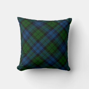Plaid Green Christmas Holidays Rustic Tartan Cushion