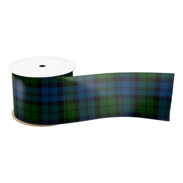 Plaid Green Clan Campbell Military Classic Tartan Satin Ribbon (Spool)