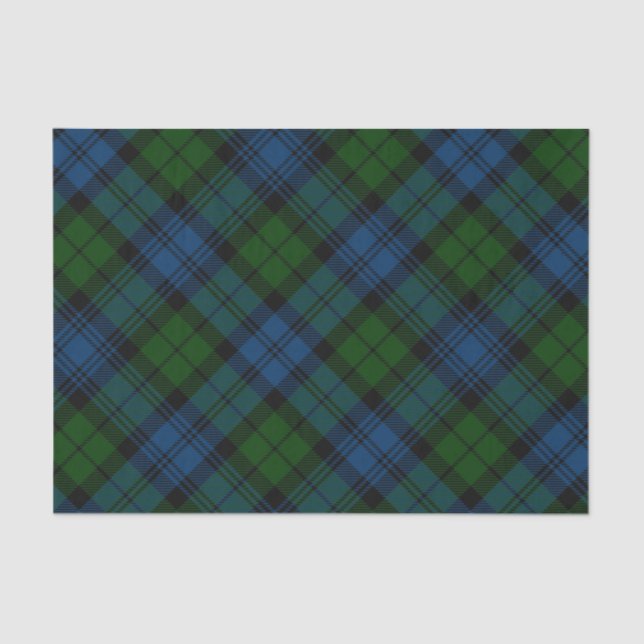 Plaid Green Family Holidays Rustic Tartan Tissue Paper (Front)
