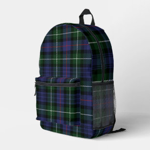 Plaid Green Purple Check MacKenzie Tartan Printed Backpack