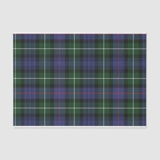 Plaid Green Rustic Clan Mackenzie Tartan Tissue Paper (Front)