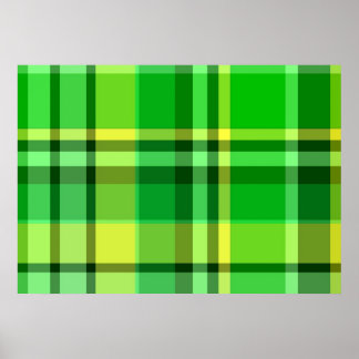 Plaid Green Yellow Poster