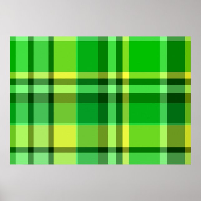 Plaid Green Yellow Poster (Front)