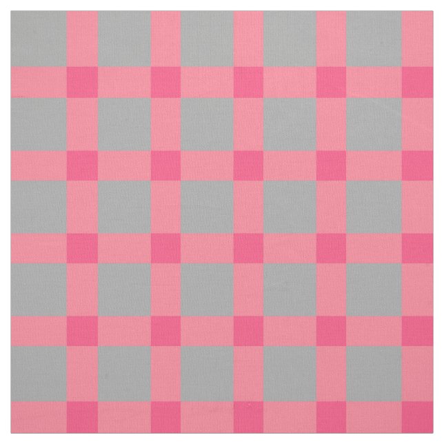 Plaid , grey and pink , grey , pink , pattern , el fabric (Swatch)