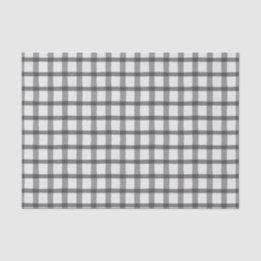 Plaid Grey and White Buffalo Check Tissue Paper