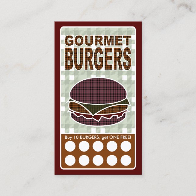 plaid hamburgers loyalty card (Front)