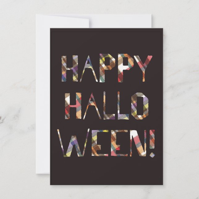 Plaid Happy Halloween Invitation (Front)