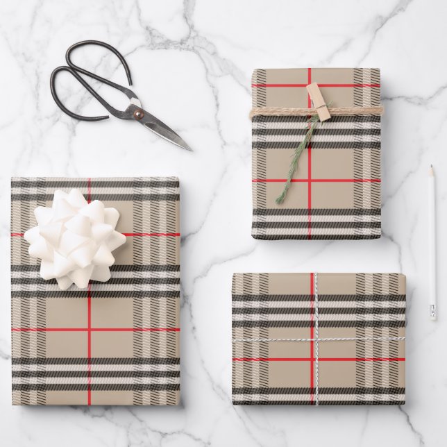 Plaid Hatter Wrapping Paper Sheet (Front)
