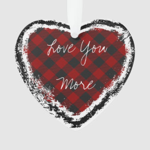 Plaid heart, Love you more Ornament