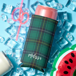 Plaid Henderson Plaid Green Tartan Seltzer Can Cooler