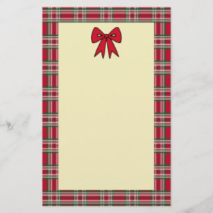 Plaid Holiday Christmas Letter Stationery Paper