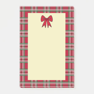 Plaid Holiday Christmas Letter Stationery Paper Post-it Notes