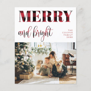 Plaid Holiday Photo Card   Modern Christmas