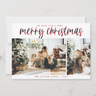 Plaid Holiday Photo Card   Modern Christmas