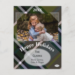 Plaid Holiday Postcard by HAMbWG