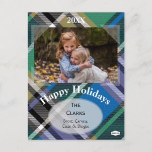 Plaid Holiday Postcard by HAMbWG