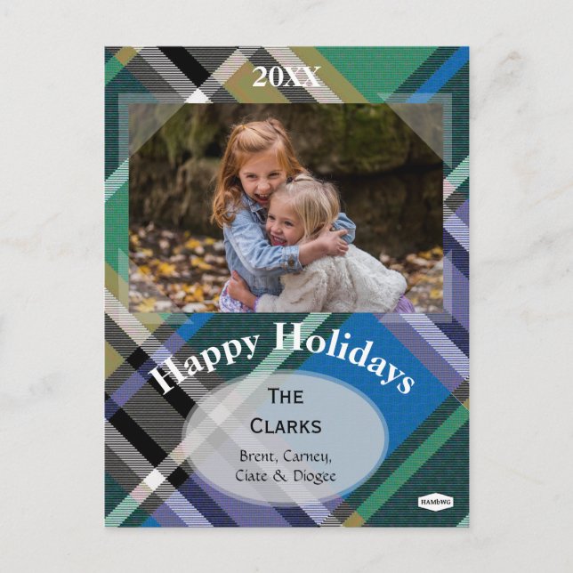 Plaid Holiday Postcard by HAMbWG (Front)